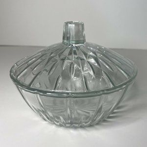 Vintage KIG Indonesia Clear Glass Lidded Candy Bowl Trinket Dish